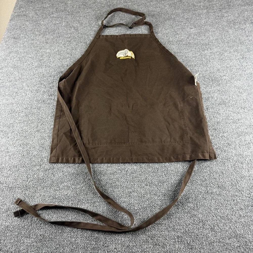 WearGuard Cracker Barrel Old Country Store Bib Apron Brown Embroidered One Size